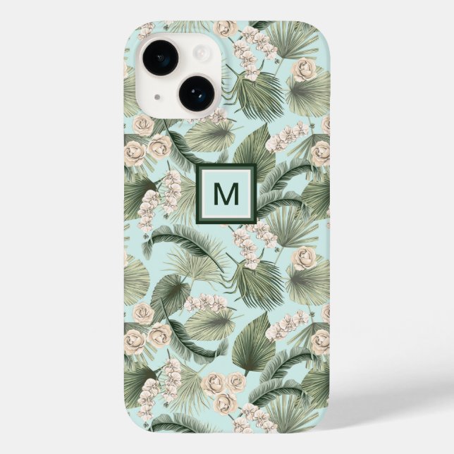 Tropical Garden Floral Orchid & Palm Pattern Case-Mate iPhone Case (Back)