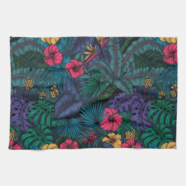 Tropical garden kitchen towel (Horizontal)