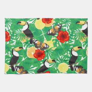 Tropical garden kitchen towel