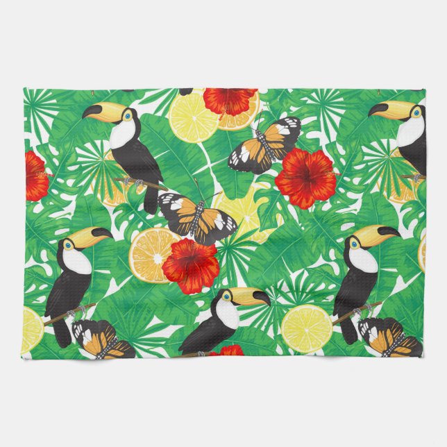 Tropical garden kitchen towel (Horizontal)