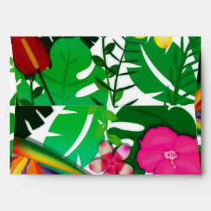 Tropical Garden Leaves & Flowers Card Envelopes