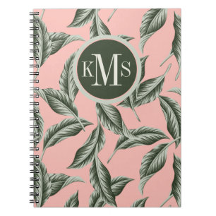 Tropical Garden Leaves Pattern Notebook