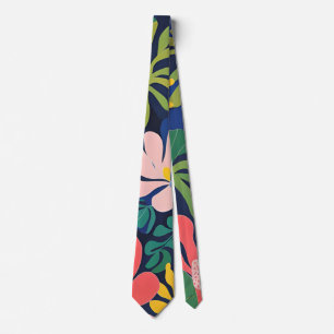 Tropical Garden Modern Expressionism Artwork Tie