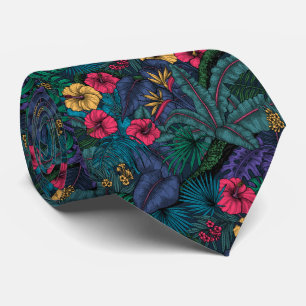 Tropical garden neck tie
