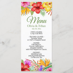 Tropical Garden Paradise Menu