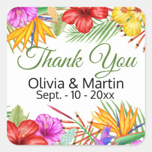 Tropical Garden Paradise Square Sticker