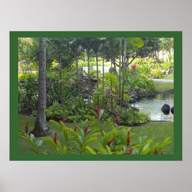 Tropical Garden Scene Poster (Front)
