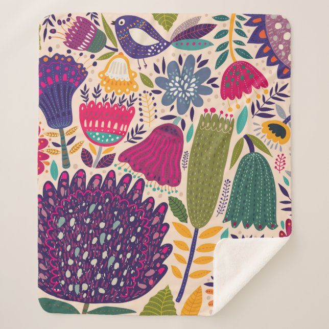 Tropical garden. Spring collection  Sherpa Blanket (Front)