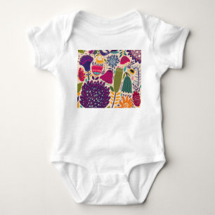 Tropical garden: spring pattern collection. baby bodysuit