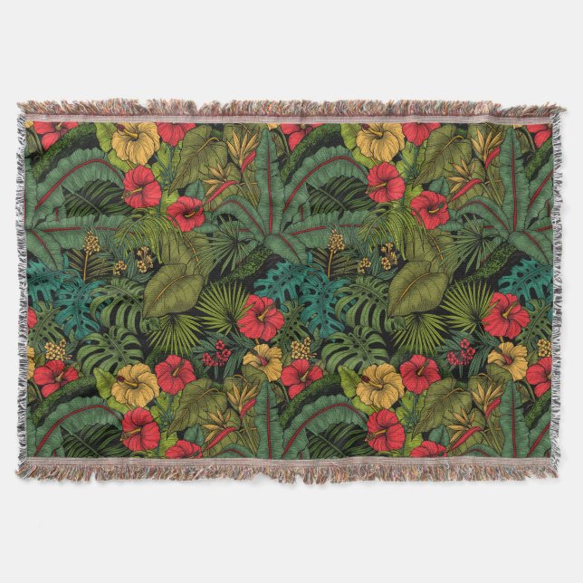 Tropical garden throw blanket (Front)