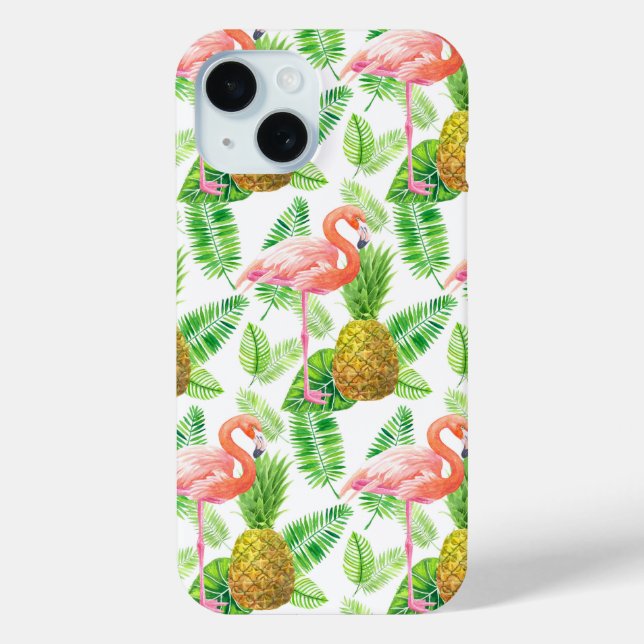 Tropical garden watercolor pattern Case-Mate iPhone case (Back)