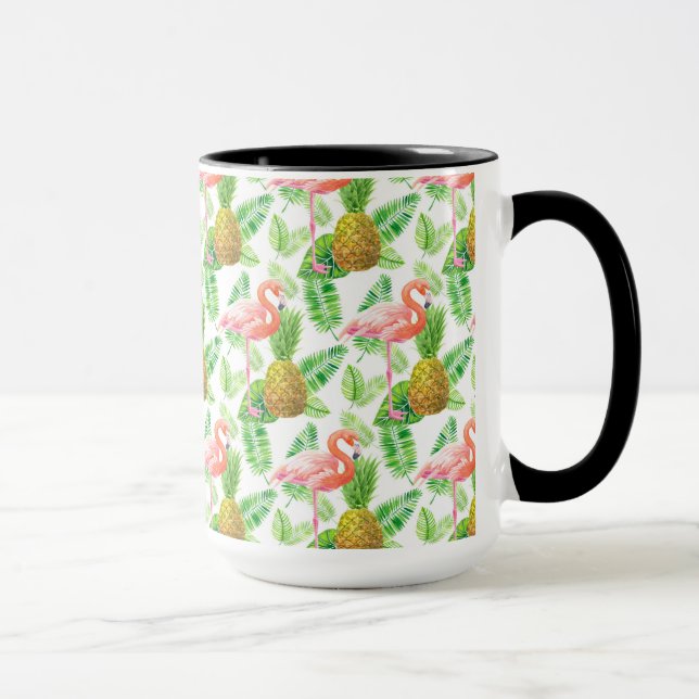 Tropical garden watercolor pattern mug (Right)