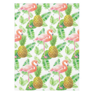Tropical garden watercolor pattern tablecloth