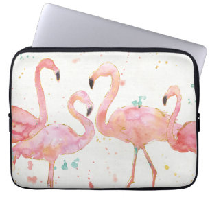 Tropical Gathering of Flamingos Laptop Sleeve