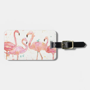 Tropical   Gathering of Flamingos Luggage Tag