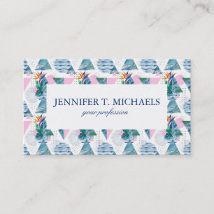 Tropical Geometric Pattern Business Card