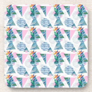 Tropical Geometric Pattern Coaster