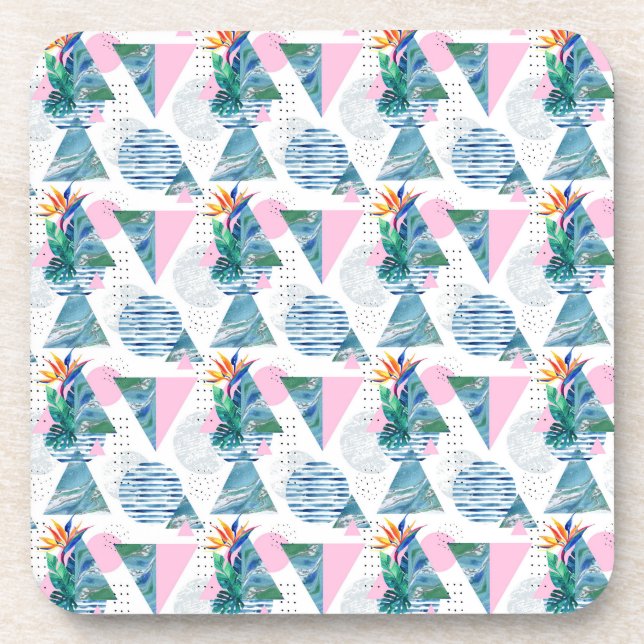 Tropical Geometric Pattern Coaster (Front)