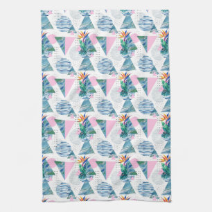 Tropical Geometric Pattern Kitchen Towel