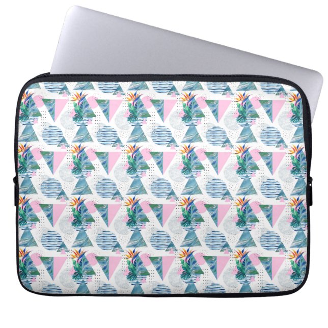 Tropical Geometric Pattern Laptop Sleeve (Front)
