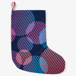 Tropical Geometry: Violet & Pink Night Design Small Christmas Stocking