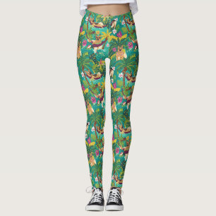 Tropical German Shepherd Beach Vibes Leggings