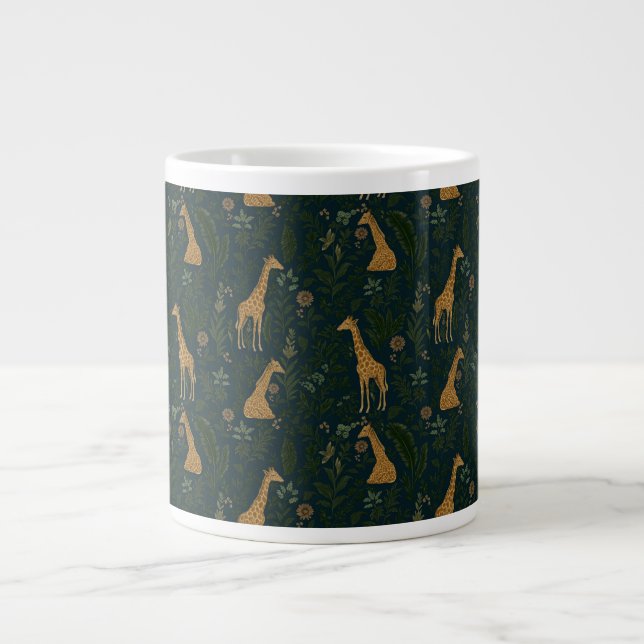 Tropical Giraffe Hangout Large Coffee Mug (Front)