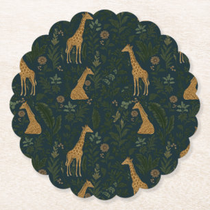 Tropical Giraffe Hangout Paper Coaster