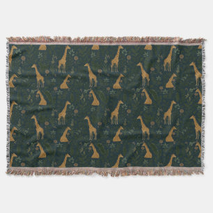 Tropical Giraffe Hangout Throw Blanket