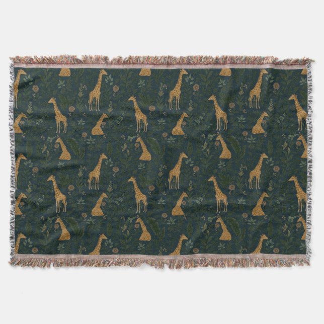 Tropical Giraffe Hangout Throw Blanket (Front)