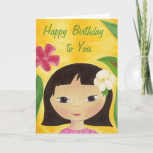 Tropical Girl birthday card