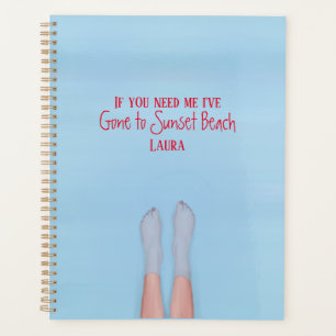 tropical Girl Personalized Cute Blue Lake Custom Planner