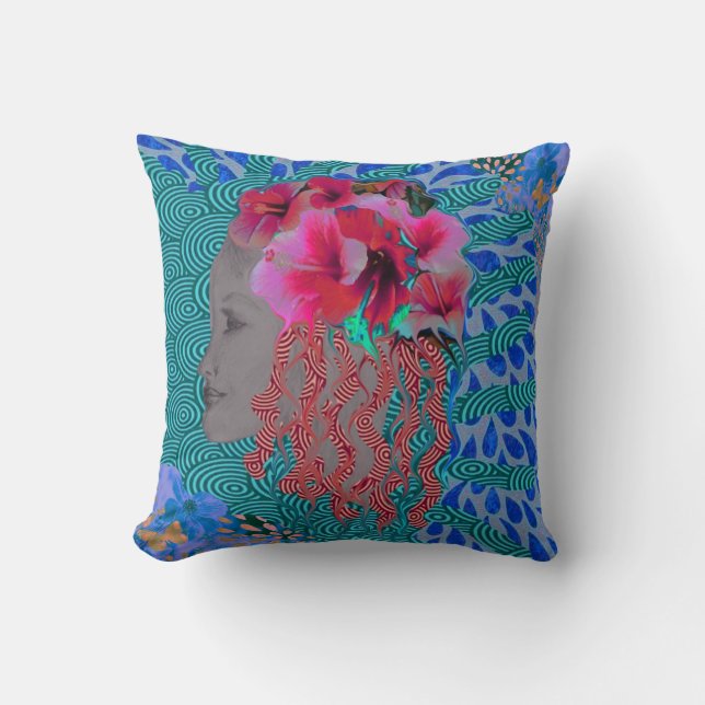 Tropical Girl  Pillow (Front)