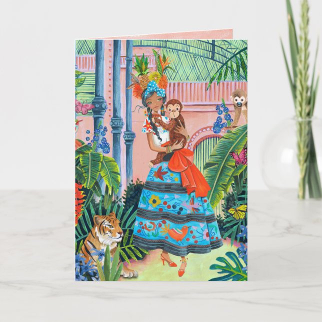 Tropical Girl Tropics Animals | Greeting Card (Front)