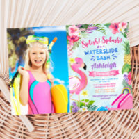 Tropical Girly Waterslide Birthday Photo