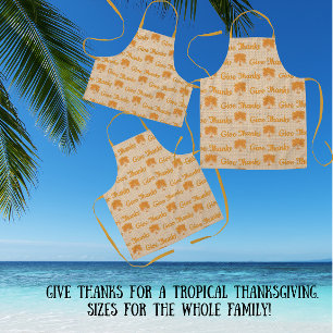 Tropical Give Thanks Thanksgiving Palm Apron