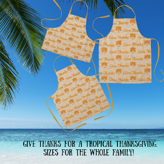 Tropical Give Thanks Thanksgiving Palm Apron