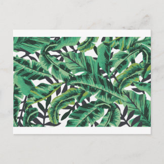 Tropical Glam Banana Leaf Pattern Postcard