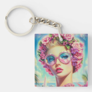 Tropical Glamour Queen Keychain