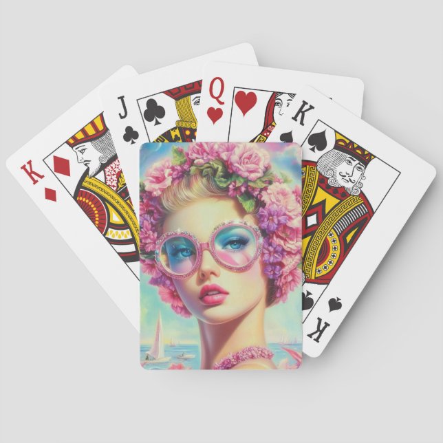 Tropical Glamour Queen Playing Cards (Back)