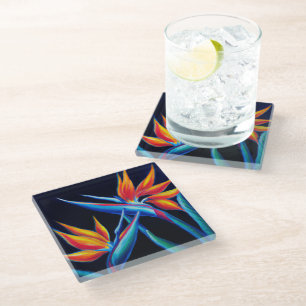 Tropical glass coasters