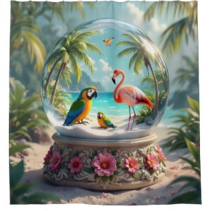 tropical glass globe