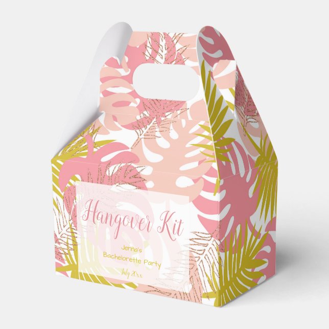 Tropical Glitter Beach Hangover Kit Favor Box (Front Side)