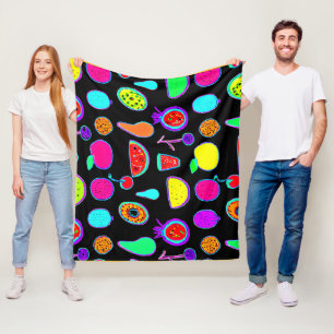 Tropical Glow Explosion Fleece Blanket
