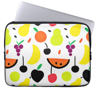 Tropical Glow Neon Fruit Pattern Laptop Sleeve