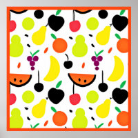 Tropical Glow Neon Fruit Pattern