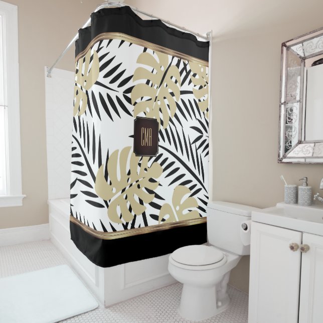 Tropical Gold and Black Palm Leaf Design (In Situ)