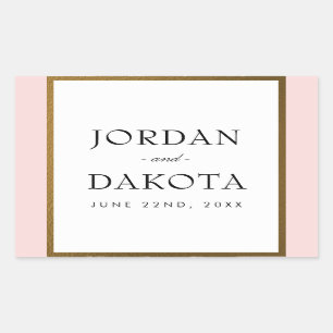 Tropical Gold Flowers on Pink Exotic Wedding Sticker