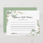 Tropical Gold Green Foliage Wedding Advice Card<br><div class="desc">This tropical gold green foliage wedding advice card is perfect for a modern wedding. The design features beautifully hand-painted illustrated tropical summer gold and green foliage. These cards are perfect for a wedding, bridal shower, baby shower, graduation party & more. Personalize the cards with the names of the bride and...</div>