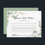 Tropical Gold Green Foliage Wedding Advice Card<br><div class="desc">This tropical gold green foliage wedding advice card is perfect for a modern wedding. The design features beautifully hand-painted illustrated tropical summer gold and green foliage. These cards are perfect for a wedding, bridal shower, baby shower, graduation party & more. Personalize the cards with the names of the bride and...</div>
